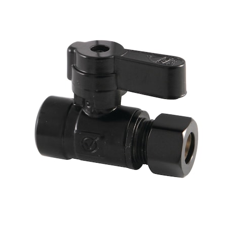 Kingston Brass KF4325MB 1/2" Sweat X 3/8" OD Comp Straight Stop Valve, Matte Black KF4325MB